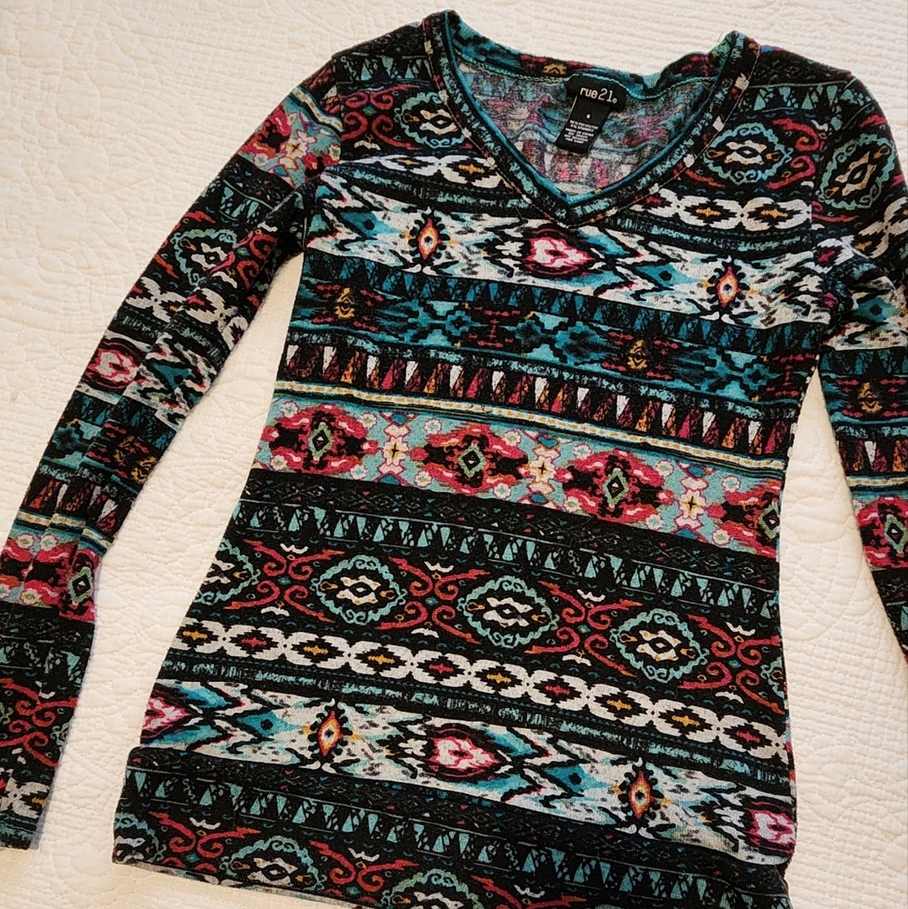 Rue 21 eclectic pattern top